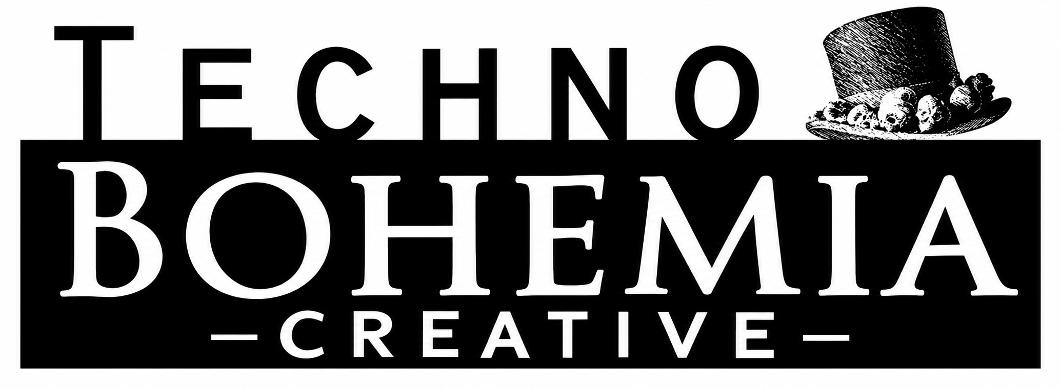 Technobohemia Creative — skull-decorated top hat logo